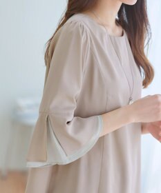 Tiaclasse 【新色追加・洗える】シフォンフレア袖チュニックブラウス