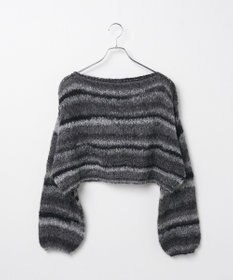 WEGO 段染めボーダーモヘアライクニット