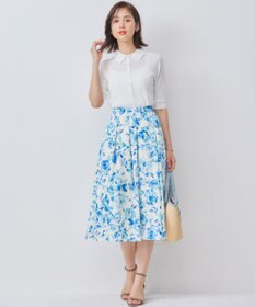 組曲 L 【WEB限定カラーあり】衿付きシアーニットポロ