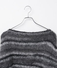 WEGO 段染めボーダーモヘアライクニット