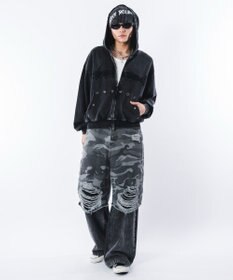 WEGO 【ユニセックス着用ITEM】ブリーチハトメZIPパーカー