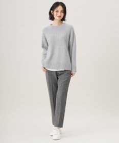 自由区 【撥水加工・洗える】TRギャバ裏起毛チェック柄テーパード パンツ