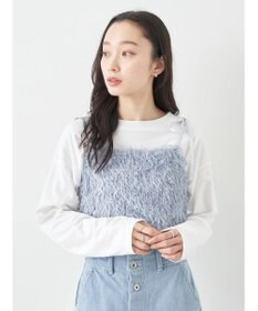 earth music&ecology 肩リボンフェザービスチェ