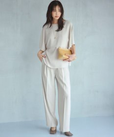 23区 【接触冷感/UVカット/吸水速乾】ストレッチジョーゼット ワイド パンツ