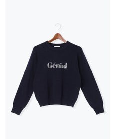 Te chichi ラインストーンレタードニットプルオーバー