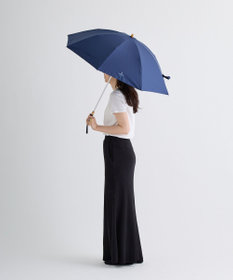 MOONBAT 【WEB限定】LANVIN en Bleu 晴雨兼用 折りたたみ傘 長傘(2WAY) プレーン×ロゴ刺繍 一級遮光 遮熱 UV