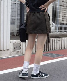 WEGO ヴィンテージウォッシュサス付スカパン