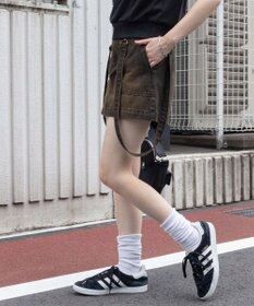 WEGO ヴィンテージウォッシュサス付スカパン