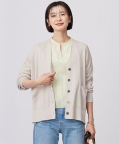 J.PRESS LADIES S 【洗える】Vis/Peスパーク ニット カーディガン