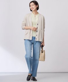 J.PRESS LADIES S 【洗える】Vis/Peスパーク ニット カーディガン