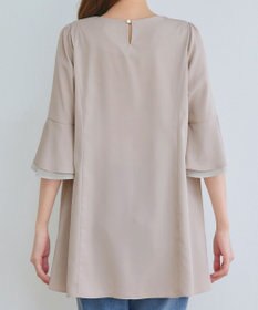 Tiaclasse 【新色追加・洗える】シフォンフレア袖チュニックブラウス