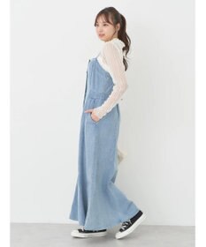 earth music&ecology ボタンキャミデニムワンピース