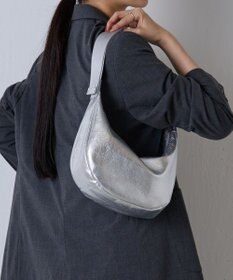 russet ソフトレザーラウンドショルダーバッグ【シルバー】(CE-1470-WEB)