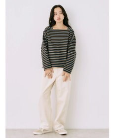 earth music&ecology スクエアボーダープルオーバー