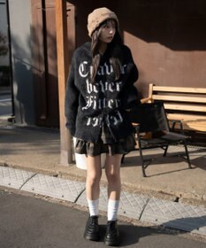 WEGO シャギーグラフィックZIPパーカー