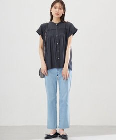 組曲 L ギャザーライトデシンシャーリング ブラウス