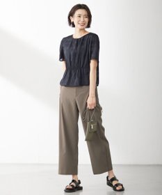 J.PRESS LADIES L 【洗える・イージーケア】ソフトタイプライター セミワイド パンツ