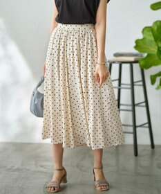 組曲 L 【WEB限定】ドットプリントデシン フリルパンツ