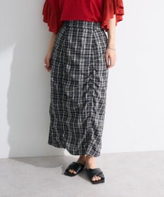 Green Parks チェック柄シャーリングＩラインスカート