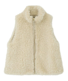 YECCA VECCA カーリーファーZIPジレ