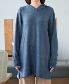 Tiaclasse メランジフーディーニットチュニック