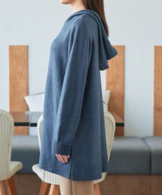 Tiaclasse メランジフーディーニットチュニック