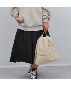 UNBILLION cachecache 切り替えエコファー三つ口巾着トート