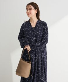 Green Parks スキッパーギャザーワンピース