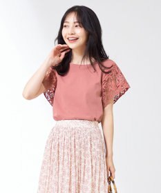 ANY SIS S 袖モチーフレース カットソー