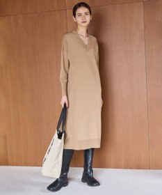 UNFILO 【洗える/抗菌防臭】マイビューティーニット Vネックワンピース