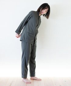 京和晒綿紗 【紗栄子さん愛用パジャマの色違い/UNISEX】ガーゼパジャマ 2重合わせ 草木染め【すみくろ】