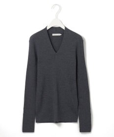 ICB 【新色追加・洗える】エクストラファインメリノ Vネックプルオーバー