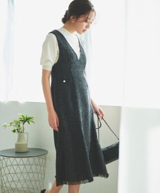 Feroux 【洗える】ツイード ジャンパースカート