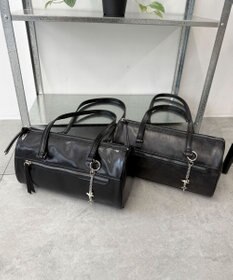 WEGO キラキラチャーム付きドラムボストンバッグ