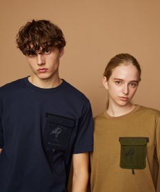 JOSEPH ABBOUD MOUNTAIN 【CREA掲載・テーム ヤルヴィモチーフ・サスティナブル】ビオグレース天竺ｘリップストップTシャツ