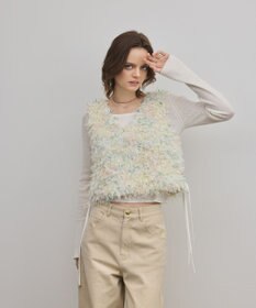 GRACE CONTINENTAL フリンジチュールベスト