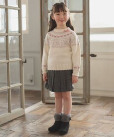 ANY KIDS チェック柄 プリーツ キュロット