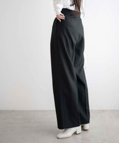 WEGO ハイウエストタックワイドスラックパンツ