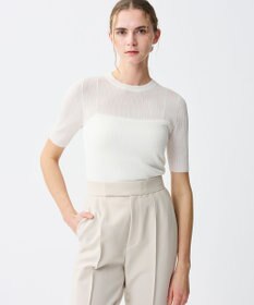 uncrave ラスターシアーニット ワイドリブトップス