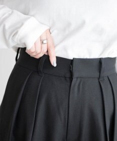 WEGO ハイウエストタックワイドスラックパンツ