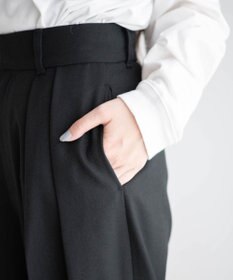 WEGO ハイウエストタックワイドスラックパンツ