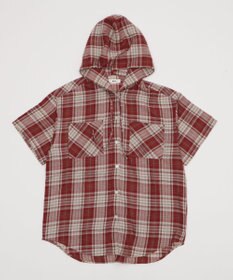 WEGO フードチェックBIGシャツ（S）