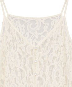 earth music&ecology 起毛レースレイヤードキャミワンピース