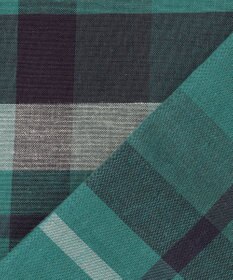 自由区 L コットンリネンチェック ブラウス