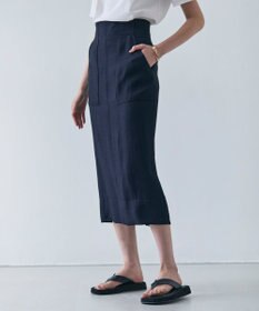 BEIGE， 【洗える】BERNARD / リネンアウトポケットハイウエストスカート