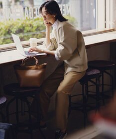 自由区 L 【WEB限定カラーあり/洗える/撥水加工】TRギャバ ストレートパンツ