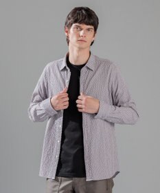 JOSEPH HOMME トライジャガード ストライプ ストレッチ    レギュラーカラーシャツ