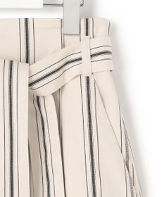 23区 S 【洗える】コットンリネンストライプ Iライン スカート