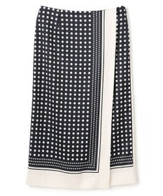 BEIGE， GADE / モノトーンドット柄ラップ風スカート