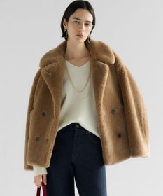 23区 【CanCam11月号掲載】ECOPELテディボア ダブルフロント アウター キャメル系